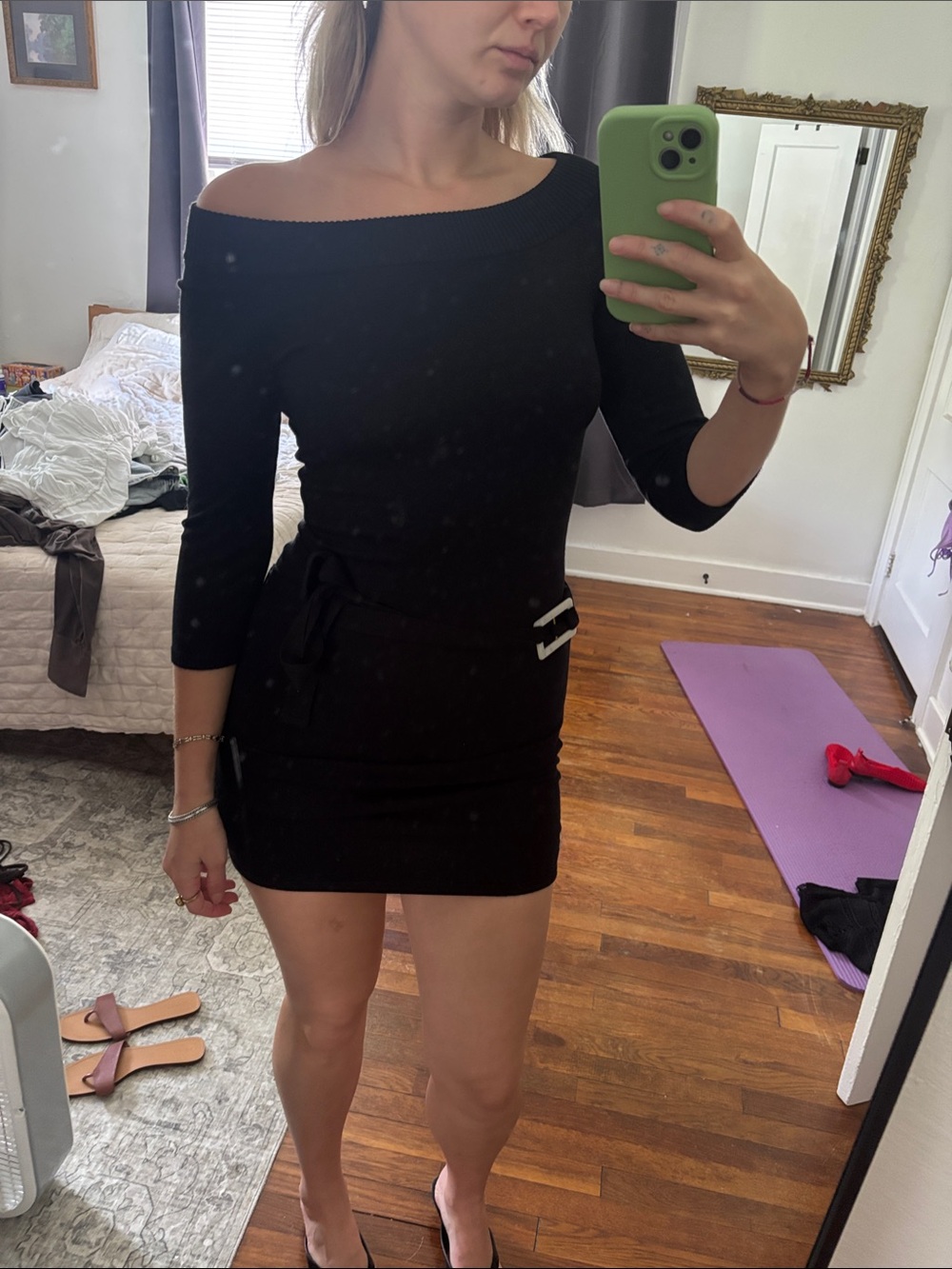 Frankie’s bikinis Bella Hadid Saloon Knot Mini Dress Black large